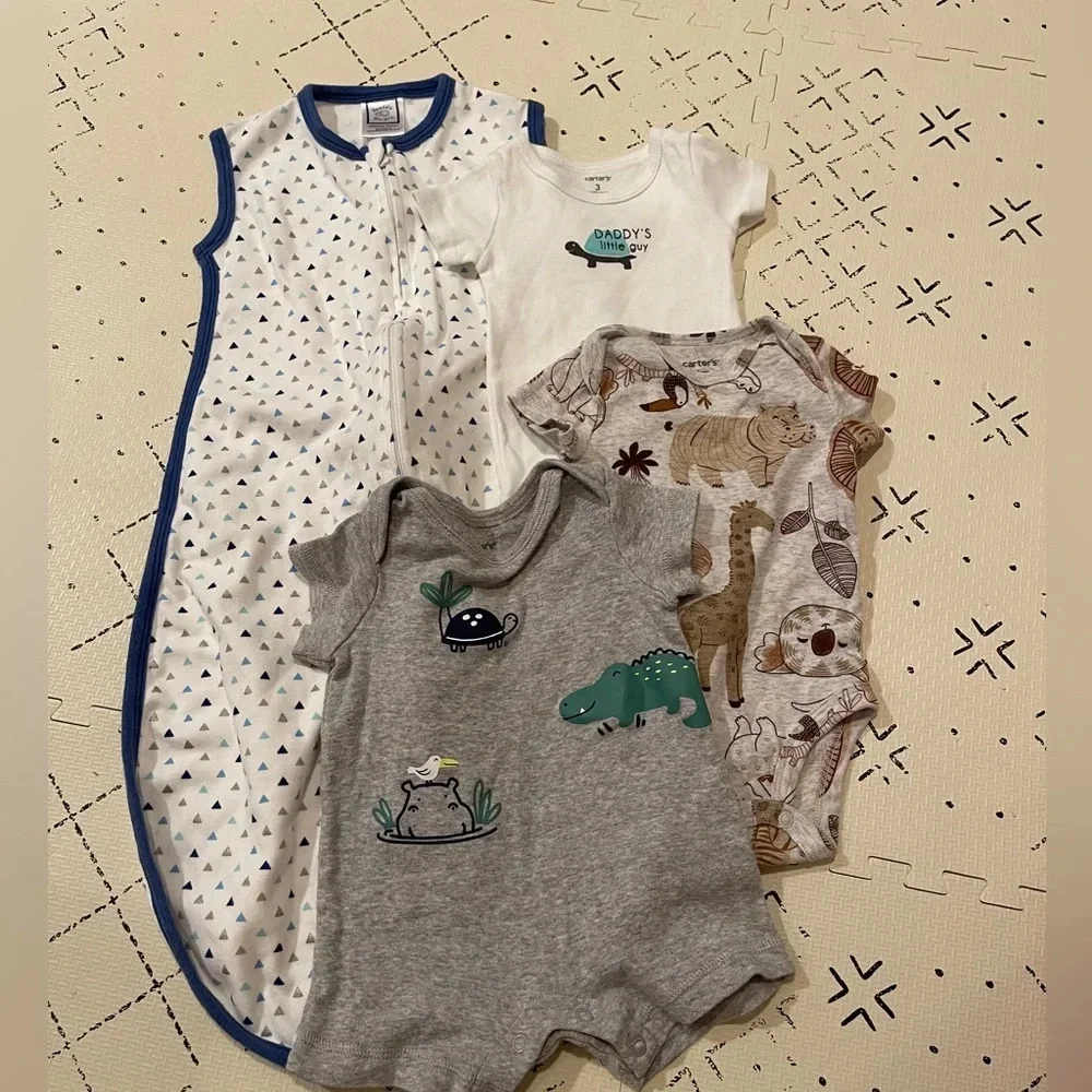 Bundle of baby boy‎ onesies and sleeping sack 3M